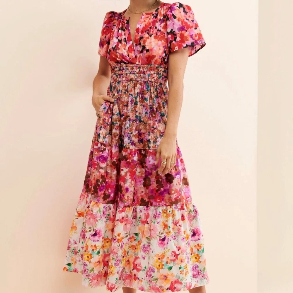 Kachel x Anthropologie Vibrant Floral Maxi Dress, Somerset - style - Picture 3 of 9